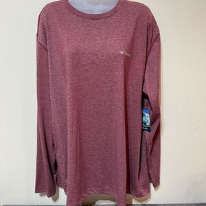 Columbia Long Sleeve Omni-Wick Mens Crew Top Burgandy 2X NWT